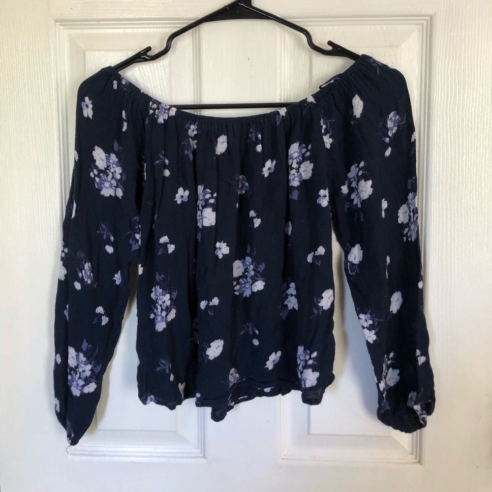 Hollister Navy Floral Top XS